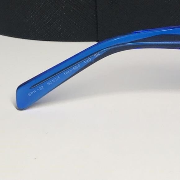 New Authentic Prada PR13Z Sunglasses – Blue Frame / Grey Lenses, Square Shape - Picture 6 of 14